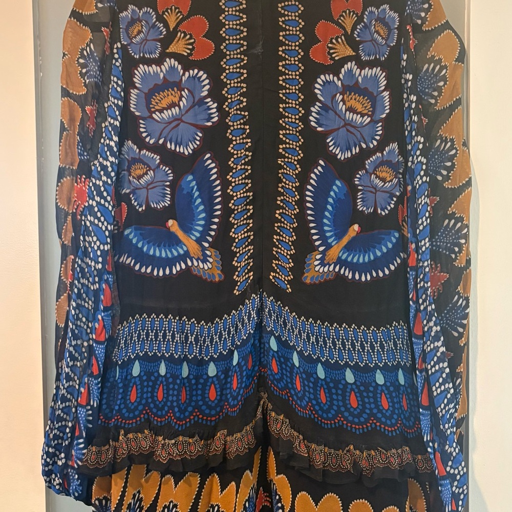 FARM Rio Black, Blue and Mustard Printed Maxi Dress - Picture 7 of 10